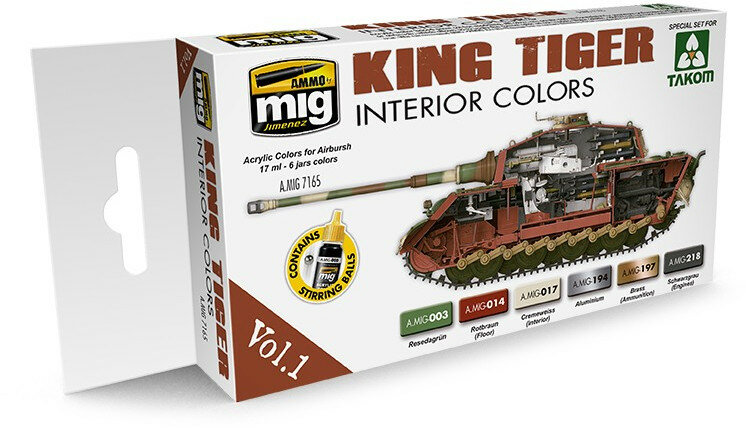 AMMO Mig 7165 King Tiger Interior Color Paintset