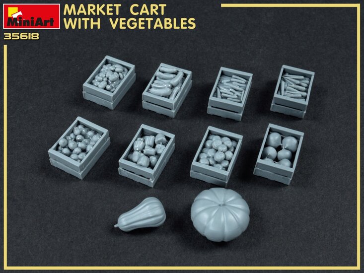 MiniArt 35623 Market Cart with Vegetables 1/35