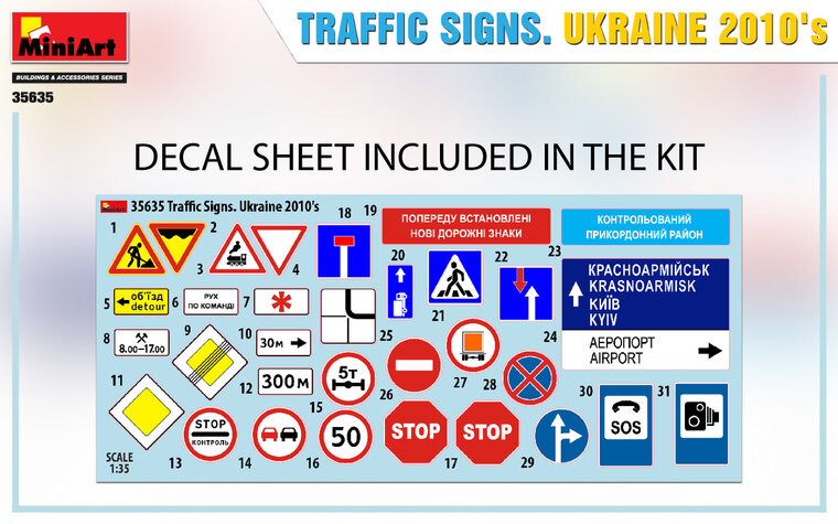 MiniArt 35635 Traffic Signs Ukraine 2010&rsquo;S 1/35