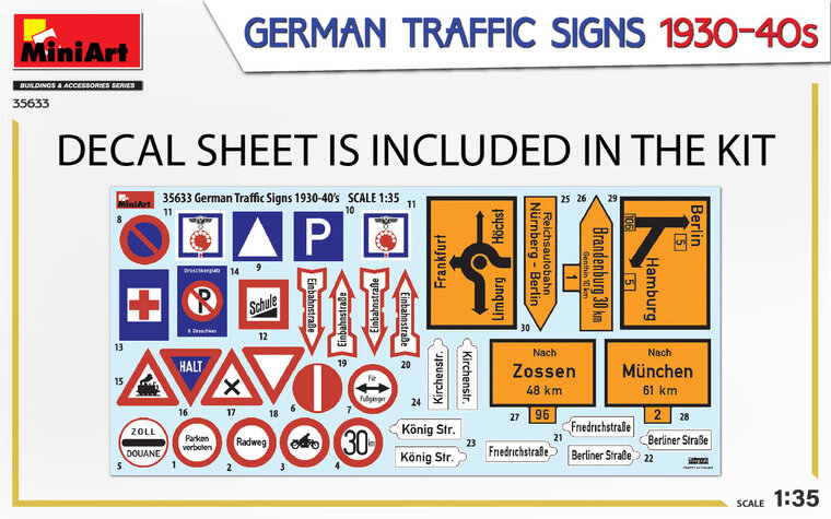 MiniArt 35633 German Traffic Signs 1930-40s 1/35