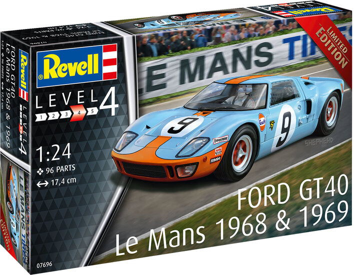 Revell 07696 Ford GT 40 Le Mans 1968 &amp; 1969 1:24