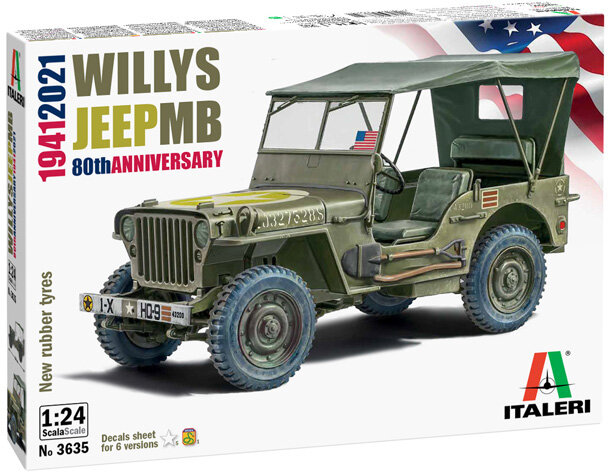 Italeri 3635 Willys Jeep MB 80th Anniversary 1941-2021 1:24