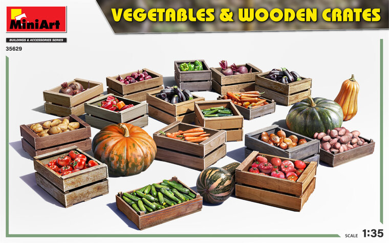 MiniArt 35629 Vegetables &amp; Wooden Crates 1/35