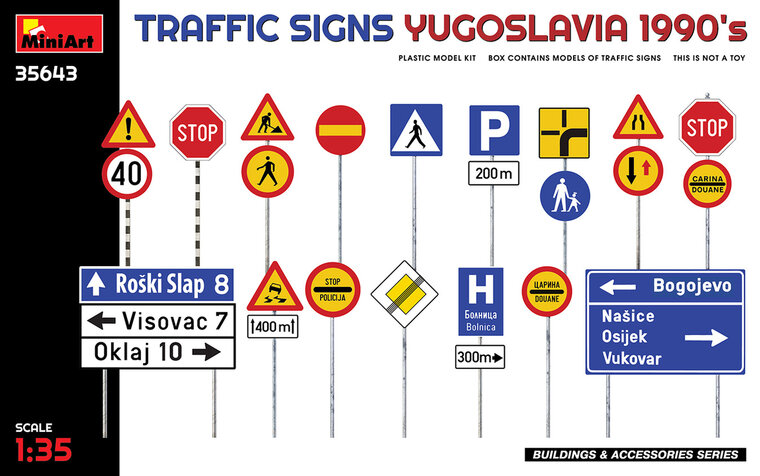 MiniArt 35643 Traffic Signs Yugoslavia 1990&rsquo;S 1/35