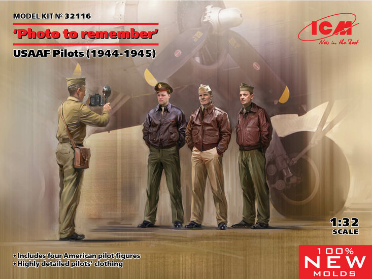 ICM 32116 &rdquo;Photo to remember&rdquo; USAAF Pilots (1944-1945) 1/32