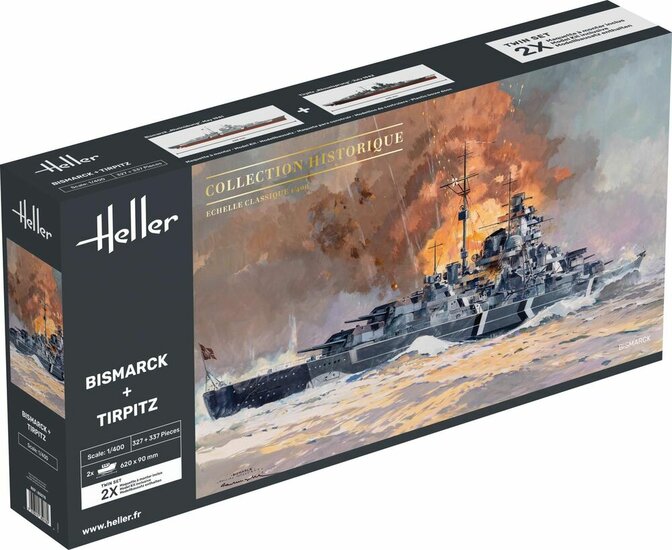 Heller 85078 Bismarck + Tirpitz Twinset 1/400
