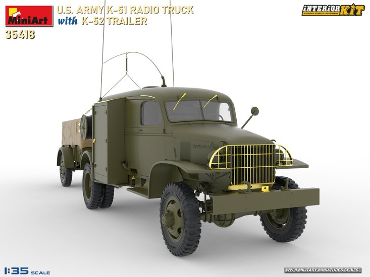MiniArt 35418 Us Army K-51 Radio Truck With K-52 Trailer 1:35