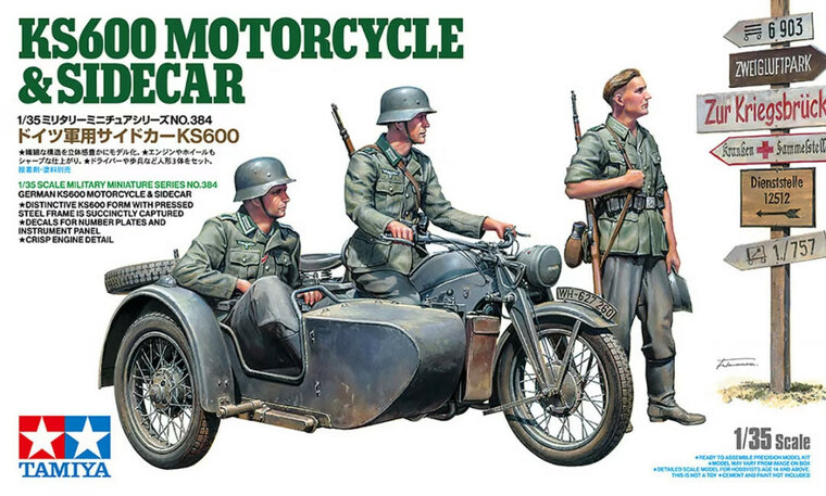 Tamiya 35384 KS600 Motorcycle &amp; Sidecar 1/35