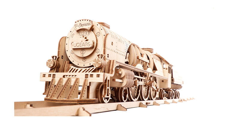 UGears VM-Express Stoomtrein met Aanhangwagen (70058)