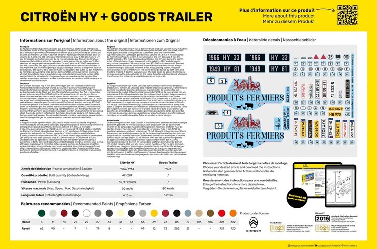 Heller 50331 Citroen HY + Goods Trailer 1/24