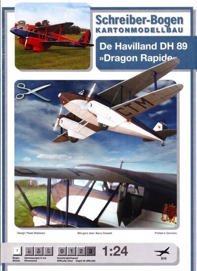 Schreiber Bogen De Havilland DH 89 Dragon Rapide (610)