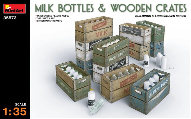 MiniArt Milk Bottles &amp; Wooden Crates 1:35 (35573)