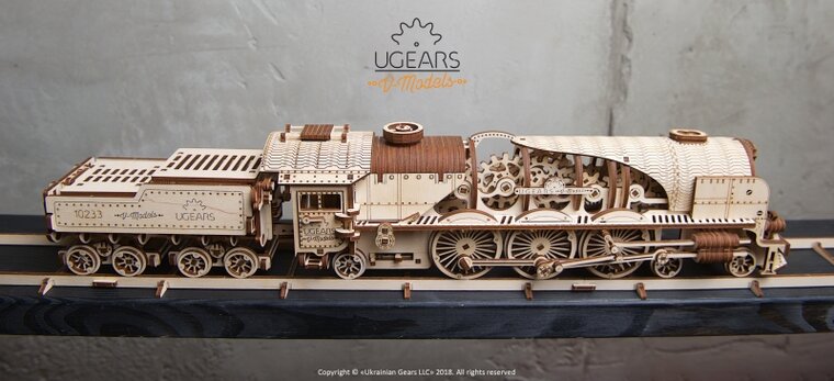 UGears VM-Express Stoomtrein met Aanhangwagen (70058)