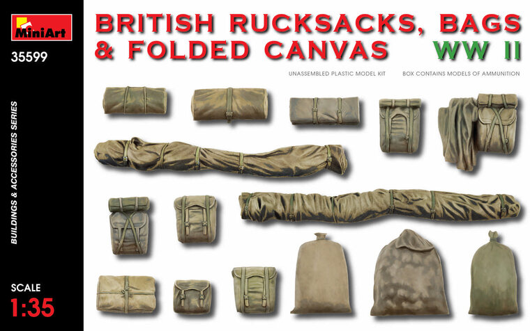 MiniArt British Rucksacks, Bags and Folded Canvas 1:35 (35599)