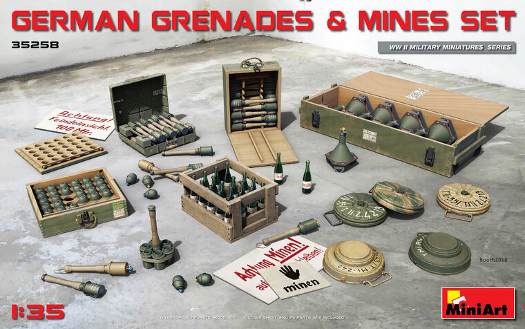 MiniArt German Grenades &amp; Mines Set 1:35 (35258)