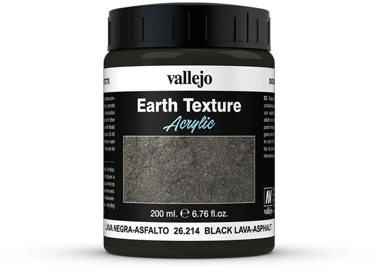 Vallejo Diorama Effects Earth Texture Black Lava-Asphalt 26.214