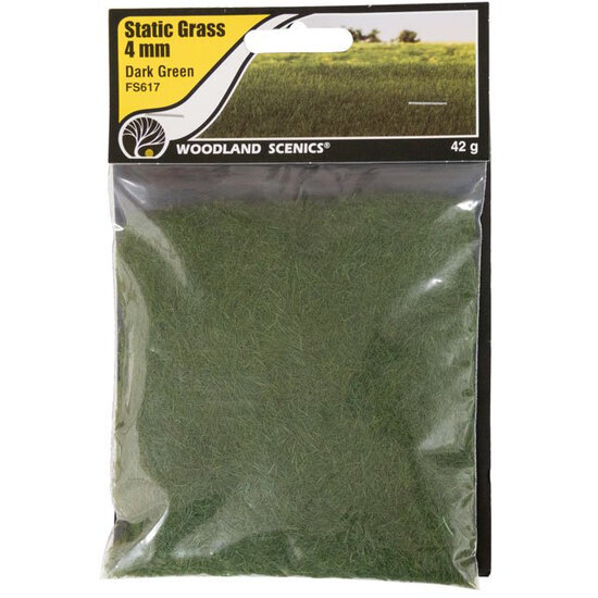 Woodland Scenics Static Grass Dark Green 4mm #FS617