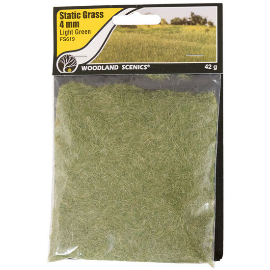 Woodland Scenics Static Grass Light Green 4mm #FS619