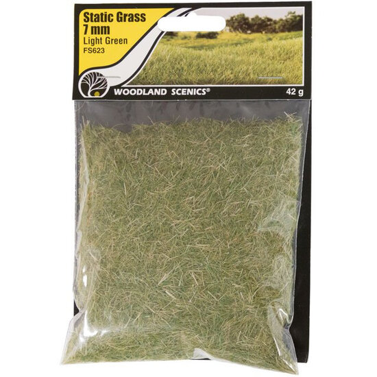 Woodland Scenics Static Grass Light Green 7mm #FS623