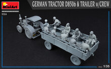 MiniArt 35314 German Tractor D8506 &amp; Trailer Crew 1/35