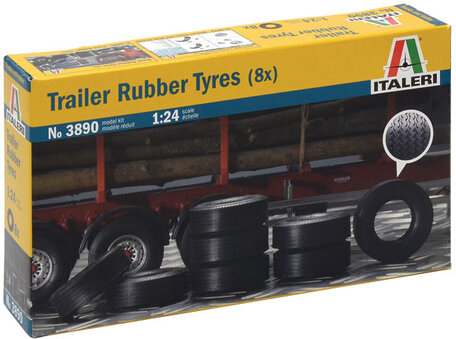 Italeri Trailer Rubber Tyres 8x 1:24