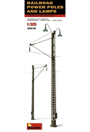 MiniArt Railroad Power Poles & Lamps 1:35