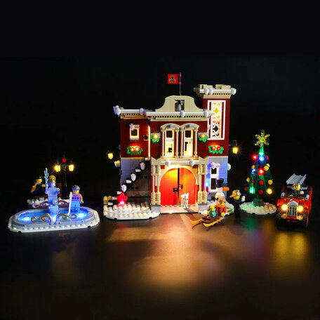 LEGO 10263 Winter Village Fire Station + LED Verlichting