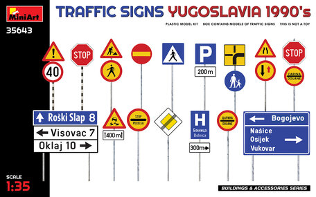 MiniArt Traffic Signs Yugoslavia 1990 1:35