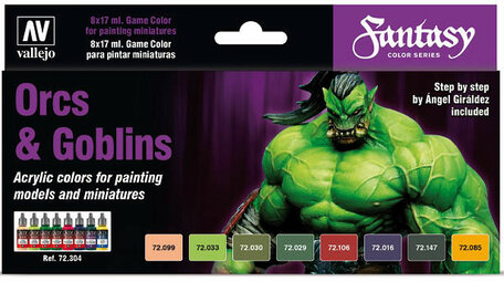  Vallejo Paint Set: Fantasy Orcs & Goblins (72.304)