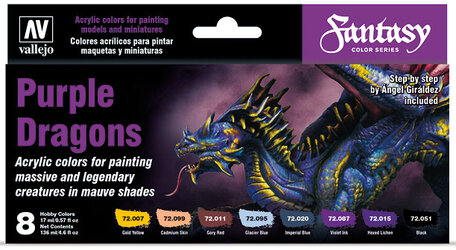  Vallejo Paint Set: Fantasy Purple Dragon (72.051)