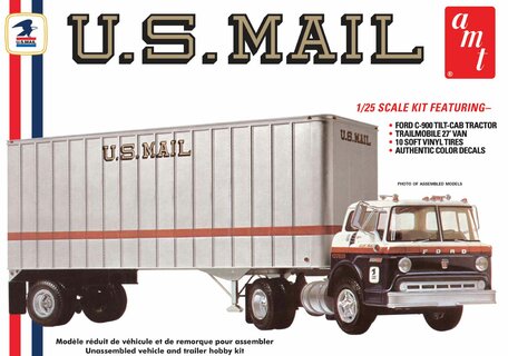 AMT Ford C900 US Mail Truck with USPS Trailer 1:25