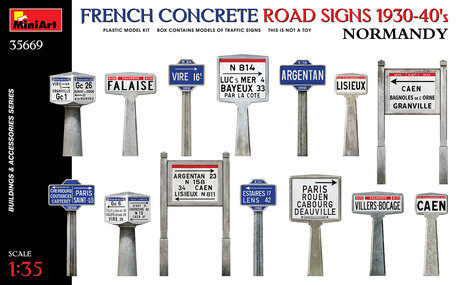 MiniArt French Concrete Road Signs 1930-40 Normandy 1:35