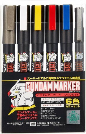 Mr. Hobby Gundam Marker Set 6 Basic Colors