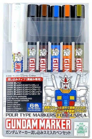 Mr. Hobby Gundam Marker Pouring Inking Pen Set
