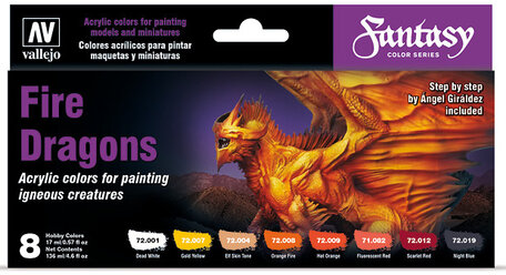  Vallejo Paint Set: Fantasy Fire Dragons (72.312)