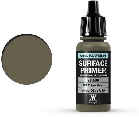 Vallejo Surface Primer: U.S. Olive Drab (70.608)