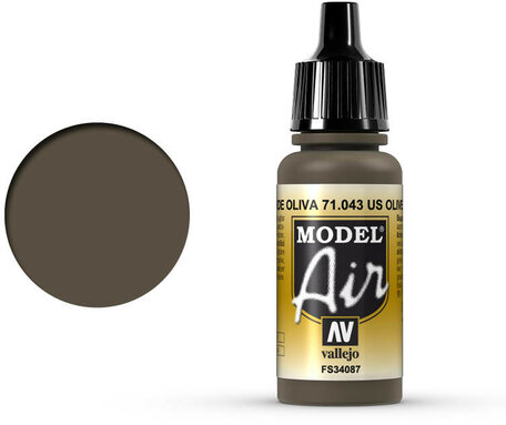 043. Vallejo Model Air: US olive Drab (71.043)