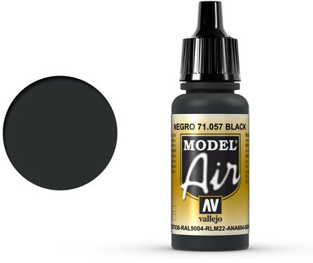 057. Vallejo Model Air: Black (71.057)