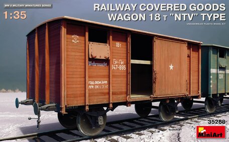 MiniArt Railway Covered Goods Wagon 18t “NTV” Type 1:35